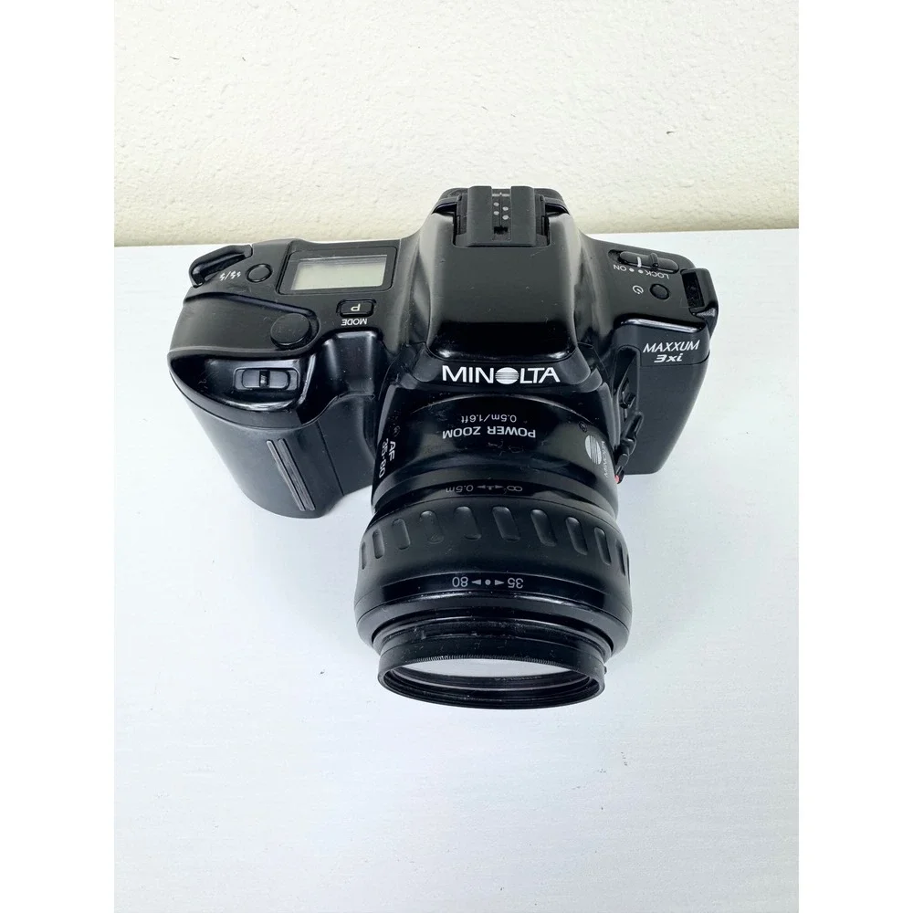Minolta Maxxum 3xi 35mm‎ Film Camera AF 35-80mm Lens + Skylight Filter Untested